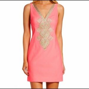 Lily Pulitzer pink dress with ornate detailing!